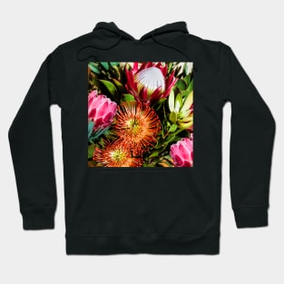 Colourful Protea Flowers in Loose Arrangement Hoodie